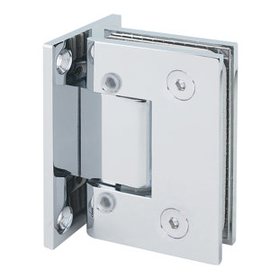 ROCKWELL SECURITY Adjustable Square Corner Shower Hinge, Full Back Plate In Chrome Finish