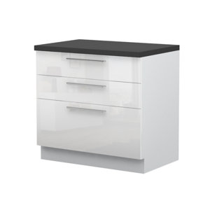 FURNITURE.AGENCY Riva 34.6'' H White Standard Base Cabinet Ready-to-Assemble