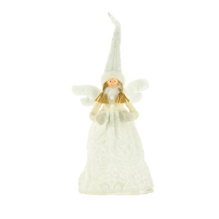 JJ'S HOLIDAY GIFTS LTD. Fabric Sitting Angel Girl Figurine