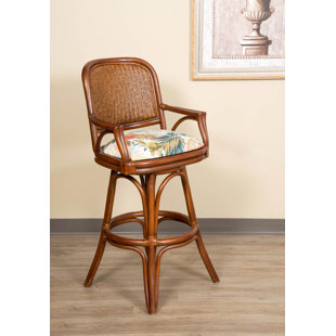ALEXANDER & SHERIDAN INC. Cayman 24" Swivel Barstool With Arm In Sienna Finish
