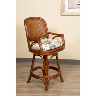 ALEXANDER & SHERIDAN INC. Cayman 24" Swivel Barstool With Arm In Sienna Finish