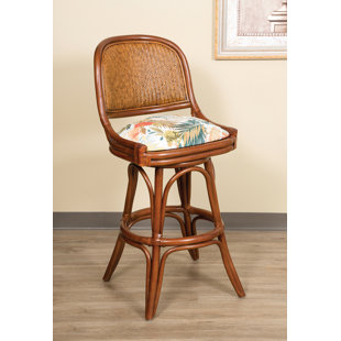 ALEXANDER & SHERIDAN INC. Cayman 30" Armless Swivel Barstool In Sienna Finish