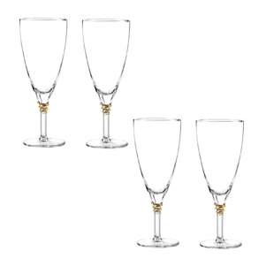 QUALIA GLASS Helix Iced Tea 16 oz. Glass Goblet (Set of 4)