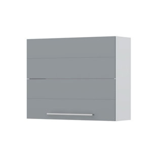 FURNITURE.AGENCY Riva 35.4'' W x 28.3'' H Grey Gloss (front Only) Standard Wall Cabinet Ready-to-Assemble