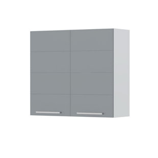 FURNITURE.AGENCY Riva 28.3'' H Grey Gloss (fronts Only) Standard Wall Cabinet Ready-to-Assemble