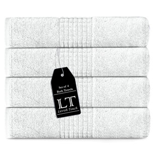 Lavish Touch 700 GSM Egyptian-Quality Cotton Pack of 4 Bath Towels (Set of 4)