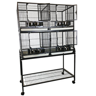 TUCKER MURPHY PET™ Chiemeka 61'' Iron Flat Top Breeder Bird Cage with Wheels