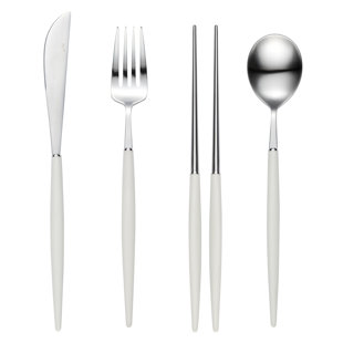 ORREN ELLIS Evea 4 Piece 18/10 Stainless Steel Flatware Set, Service for 1