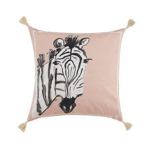 DENA HOME Embroidered Linen Throw Pillow