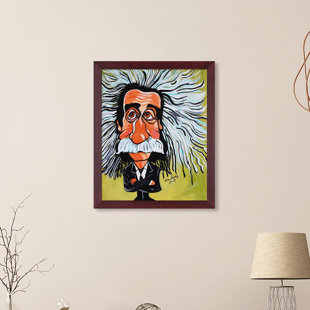 OVERSTOCK ART Albert Einstein Framed On Canvas by Nora Shepley Painting