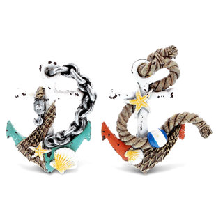 COTA GLOBAL Anchor Refrigerator Nautical Ocean Magnet Set (Set of 2)