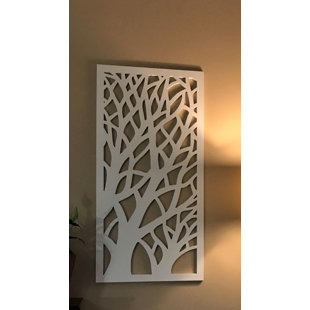 VIMA (Tree Branches) Decorative Wall Panel - 48"L x 24"W, White Color PVC Board Panel with Private Screen Fence Design for Home Renovation & Wall Décor