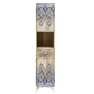 BLOOMSBURY MARKET Walker Solid Wood Freestanding Linen Cabinet