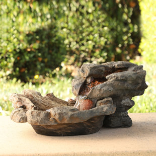 MILLWOOD PINES Gober Weather Resistant Floor Fountain with Light