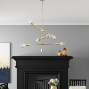 MERCER41 Dycus 6 - Light Dimmable Sputnik Modern Linear Chandelier