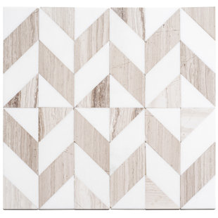 ANDOVA Livmor 2" x 3" Natural Stone Chevron Pattern Mosaic Kitchen Backsplash, Floor & Wall Tile