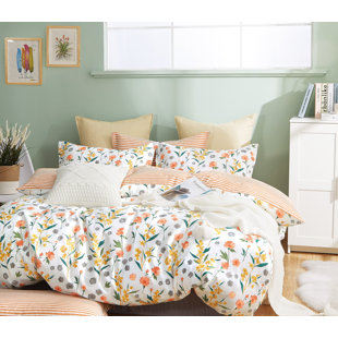 SAY YES BEDDING Estella Cotton Twill Floral Duvet Cover Set