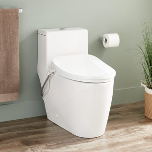 Signature Hardware Sitka 1.28 GPF Elongated Floor Mounted One-Piece Toilet (Seat Included)