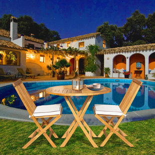 SEVEN SEAS TEAK 2 - Person Round Teak Outdoor Dining Set