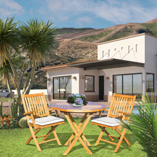 SEVEN SEAS TEAK 2 - Person Round Teak Outdoor Dining Set