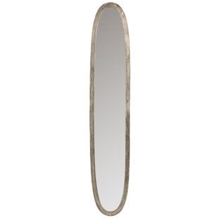 WILLISTON FORGE Hillhouse Mirror Oval Aluminium/Glass Antique Grey Large