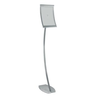 AZAR DISPLAYS Silver Curved Metal Frame Pedestal Floor Stand 8.5"W x 11"H