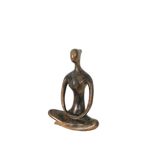 METROPOLITAN GALLERIES Bronze Contemporary Meditating Female Sculpture