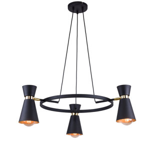 GEORGE OLIVER Conway 3-Light Wagon Wheel Chandelier