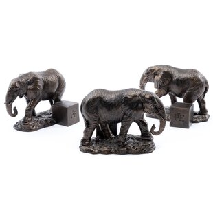 JARDINOPIA Elephant Bronze Coloured Planter Feet In Gift Box (Set of 3)