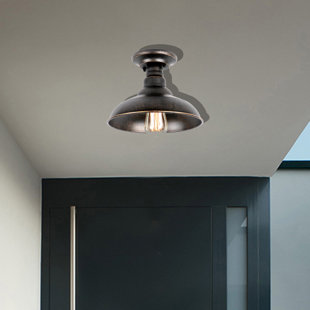 AA WAREHOUSING Oil Rubbed Bronze 10'' W 1 - Bulb Outdoor Semi Flush Mount