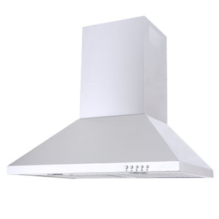 Windster 30 Inches 560 Cubic Feet Per Minute Convertible Wall Mount Range Hood with Baffle Filter and Light Included