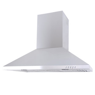 Windster 36" 560 Cubic Feet Per Minute Convertible Wall Mount Range Hood with Baffle Filter and Light Included