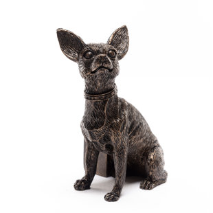 JARDINOPIA Chihuahua Dog Bronze Coloured Planter Feet In Gift Box (Set of 3)