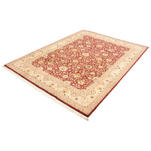 ECARPETGALLERY One-of-a-Kind Rectangle 9'1" X 12'2" New Age Wool Area Rug in Burgundy