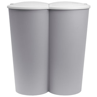 REBRILLIANT Tetrault Plastic Touch Top Rubbish Bin - 50L