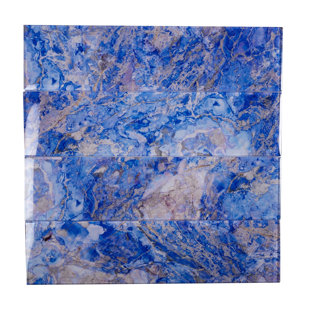 TILE CLUB Lapis 3" x 12" Glass Pebbles Subway Wall & Floor Tile