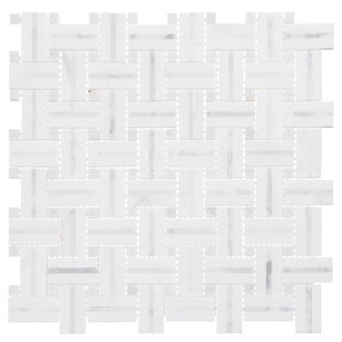 ANDOVA Fabrique 1" x 2" Natural Stone Marble Basketweave Kitchen Backsplash, Bathroom Mosaic Wall and Floor Tile