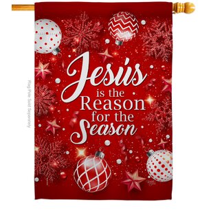 BREEZE DECOR Double Sided 40'' H x 28'' W Polyester Christmas House Flag