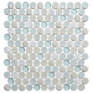 ANDOVA Polka 1-in. Penny Round Glass, Ceramic & Natural Stone Wall & Floor Mosaic Tile