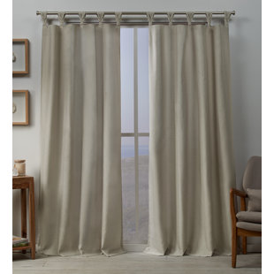 AMALGAMATED TEXTILES Exclusive Home Loha Linen Braided Tab Top Curtain Panel Pair (Set of 2)