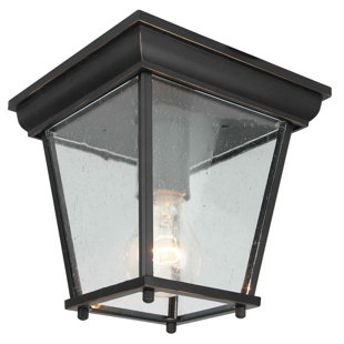 AA WAREHOUSING Imperial Black 1 - Bulb Outdoor Flush Mount