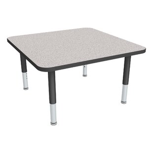 SPROGS Adjustable Height Square Preschool Classroom Activity Table with Casters