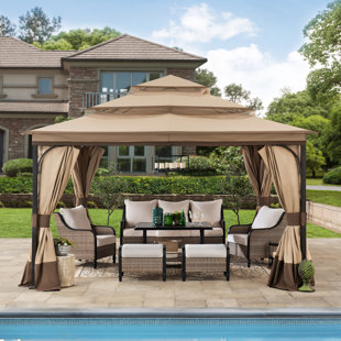 SUNJOY 400 cm x 400 cm Pavillon Tierney aus Stahl