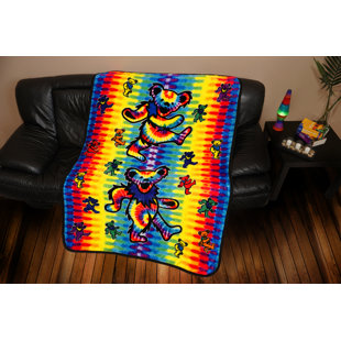RAMATEX INTERNATIONAL Grateful Dead Dancing Bears Tye Dye Bear Throw
