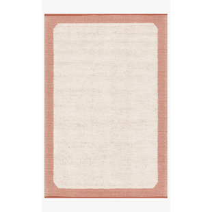 ED ELLEN DEGENERES CRAFTED BY LOLOI Moreno Handmade Flatweave Ivory/Red Rug