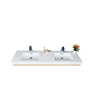 MORENOBATH 70.75'' Double Bathroom Vanity Top in White with Sink