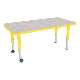 SPROGS Adjustable Height Rectangular Preschool Classroom Activity Table with Casters