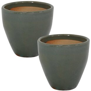 KELLY CLARKSON HOME Francine Round Imperial Ceramic Outdoor Planter (Set of 2)