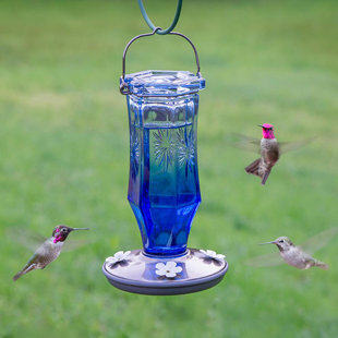 WOODSTREAM CORP Glass Hanging Hummingbird Feeder (Set of 2)
