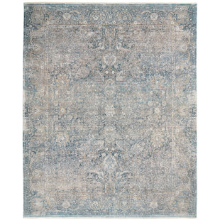 CANORA GREY Turaab Oriental Cream/Blue Area Rug